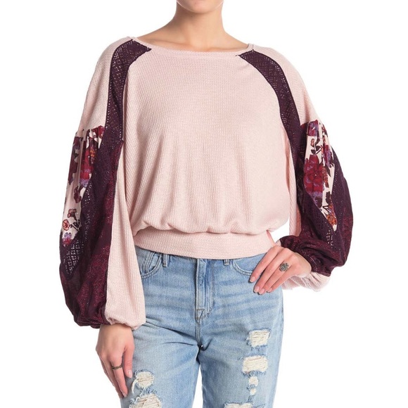 Free People Casual Clash Thermal Rose - Picture 1 of 2